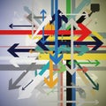 Colorful abstract composition with overlapping arrows Royalty Free Stock Photo