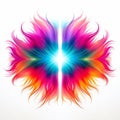 Colorful Abstract Cross With Colored Wings And Feathers