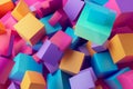 Colorful abstract cubic background with futuristic abstract shapes