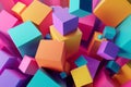 Colorful abstract cubic background with futuristic abstract shapes