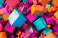 Colorful abstract cubic background with futuristic abstract shapes