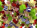 Colorful Abstract cubic shapes or bonbons isolated Royalty Free Stock Photo