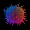 Colorful abstract 3D sphere composed of numerous rectangular prisms of varying