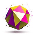 Colorful abstract 3D structure, orbed vector net figure