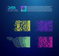 Colorful abstract data sorting with grid patterns and pixel blocks. Royalty Free Stock Photo