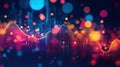 Colorful abstract data visualization with vibrant bokeh effects and wave patterns Royalty Free Stock Photo