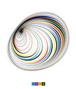a colorful abstract design with circles the snail effect on white swirl background cmyk color, halftone dot Royalty Free Stock Photo