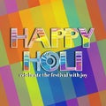 Colorful abstract design Happy holi text art poster. Royalty Free Stock Photo