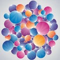 Colorful abstract design with overlapping circles in various sizes Royalty Free Stock Photo