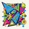 Colorful abstract design with overlapping geometric shapes and patterns Royalty Free Stock Photo
