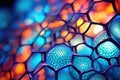 Colorful abstract design showcasing interconnected bubbles and hexagonal shapes Royalty Free Stock Photo