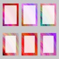 Colorful abstract digital art brochure frame set Royalty Free Stock Photo