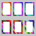 Colorful abstract digital art brochure frame set Royalty Free Stock Photo
