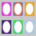 Colorful abstract digital art brochure frame set Royalty Free Stock Photo