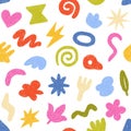 Colorful Abstract Doodle Seamless Pattern Vector Royalty Free Stock Photo