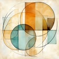 Abstract Geometric Shapes In Color And Pattern