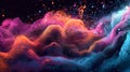 Colorful abstract dust particles floating in a dark space Royalty Free Stock Photo