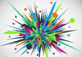 Colorful abstract explosion design with sharp, dynamic lines and Royalty Free Stock Photo