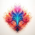 Colorful Floral Design With Baroque Ornamental Flourishes