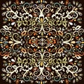 Colorful abstract floral pattern, vector wicker ornament. Multicolor ornate tracery in eastern style with a lot of curls, arabesqu