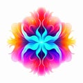 Colorful Abstract Flower: Fluid Line Work With Mystic Symbolism Royalty Free Stock Photo