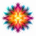 Colorful Abstract Flower Design: Minimalistic Symmetry With Vibrant Color Gradients