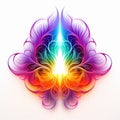 Colorful Abstract Flower Symbol With Baroque Energy And 3d Objects