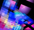 Colorful Abstract Fractal Background With Multicolored Squares In Pastel Colors.