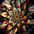 Abstract fractal kaleidoscope. AI Generative