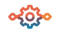 Colorful Abstract Gear Icon: Modern Engineering Symbol, vector design Generative AI Royalty Free Stock Photo