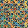 A colorful and abstract geometric background with a mosaic pattern vector design Generative AI Royalty Free Stock Photo