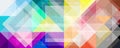 Colorful abstract geometric background, with triangles, squares, paint strokes and splashes