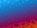 Colorful abstract geometric background with triangular polygonal polygons. From ice blue to fire red. Smooth transition Royalty Free Stock Photo