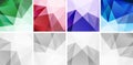 Colorful abstract geometric backgrounds set. Technology patterns. Grey light triangular background. Vector illustration. Royalty Free Stock Photo