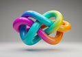 Colorful abstract geometric knot design with smooth gradient loops Royalty Free Stock Photo
