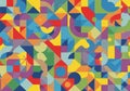 Colorful abstract geometric pattern with interlocking shapes and forms Royalty Free Stock Photo