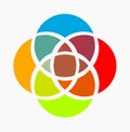 Colorful abstract geometric shape symbol.