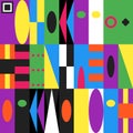 A colorful abstract geometric pattern background featuring modern shapes and a clean artistic style. This digital illustration pre Royalty Free Stock Photo