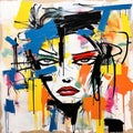 Colorful Abstract Graffiti Fashion Painting With Intense Emotional Expression