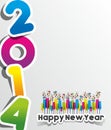 Colorful Abstract Happy New Year 2014 Card Royalty Free Stock Photo