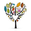 Colorful Abstract Heart Shaped Tree Royalty Free Stock Photo