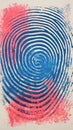 Colorful abstract illustration of a fingerprint closeup view
