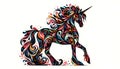 Colorful abstract illustration of a unicorn, depicted in a dynami Royalty Free Stock Photo