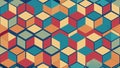 Colorful Abstract Isometric Cubes Seamless Pattern Background Illustration Royalty Free Stock Photo