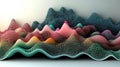 Abstract Colorful 3D Honeycomb Landscape: Dynamic, Textured Waves Royalty Free Stock Photo
