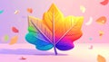 Colorful Abstract Leaf with Floating Elements Royalty Free Stock Photo