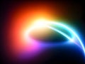 colorful abstract light. bright light shines brightly on black background. radiant flares. Generative AI