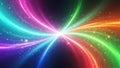 Colorful abstract light streaks and sparkles exploding from a central point Royalty Free Stock Photo