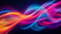 Colorful abstract light waves on a dark background, vibrant dynamic concept