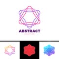 Colorful abstract line star logo design